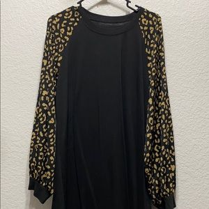 Long sleeve leopard print dress